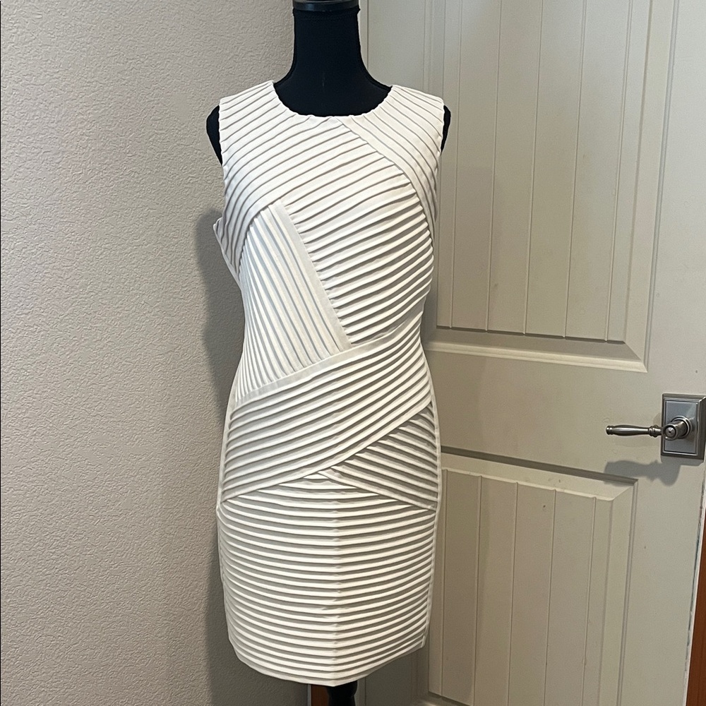 Calvin Klein Textured White Midi Dress